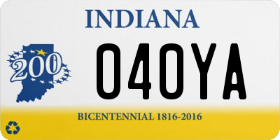 IN license plate 040YA