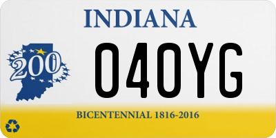 IN license plate 040YG