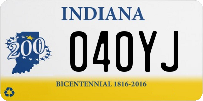 IN license plate 040YJ