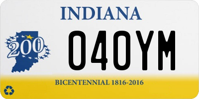 IN license plate 040YM