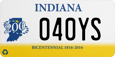 IN license plate 040YS