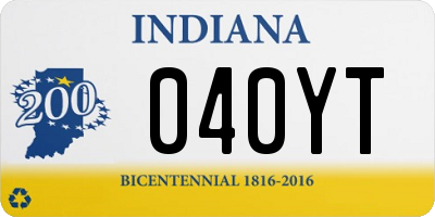 IN license plate 040YT