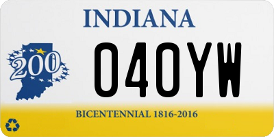 IN license plate 040YW