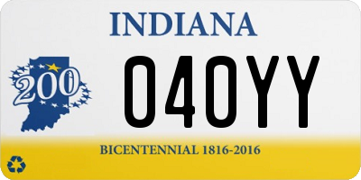 IN license plate 040YY