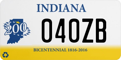 IN license plate 040ZB