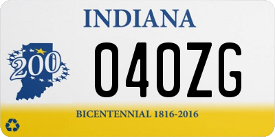 IN license plate 040ZG