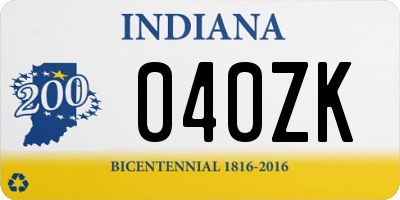 IN license plate 040ZK