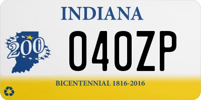 IN license plate 040ZP