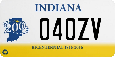 IN license plate 040ZV