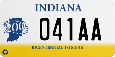 IN license plate 041AA