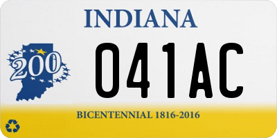 IN license plate 041AC