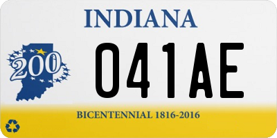 IN license plate 041AE