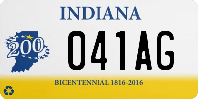 IN license plate 041AG