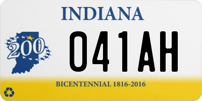 IN license plate 041AH