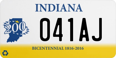 IN license plate 041AJ