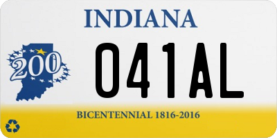 IN license plate 041AL