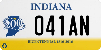 IN license plate 041AN