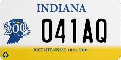 IN license plate 041AQ