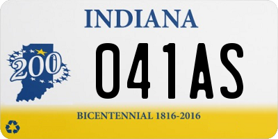 IN license plate 041AS