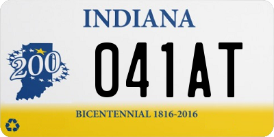 IN license plate 041AT
