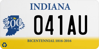 IN license plate 041AU