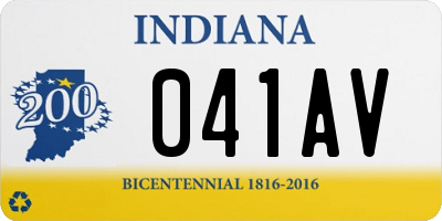 IN license plate 041AV