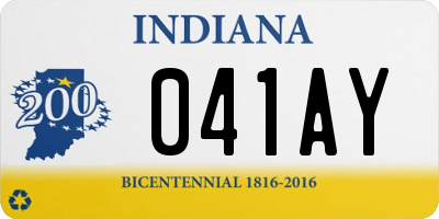 IN license plate 041AY