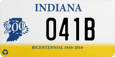 IN license plate 041B
