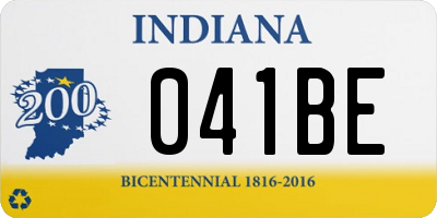 IN license plate 041BE