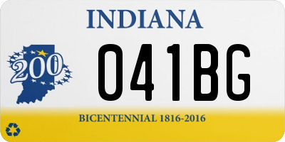 IN license plate 041BG