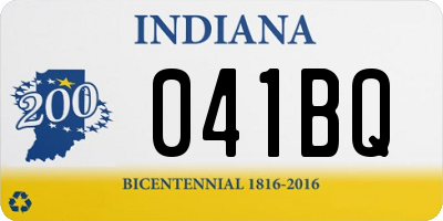 IN license plate 041BQ