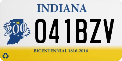 IN license plate 041BZV