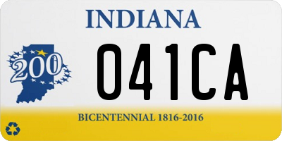 IN license plate 041CA