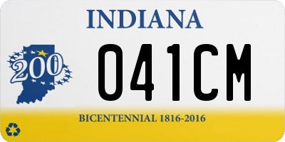 IN license plate 041CM