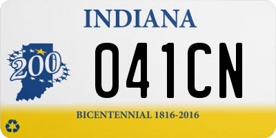 IN license plate 041CN