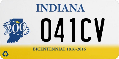 IN license plate 041CV