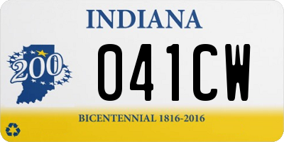 IN license plate 041CW