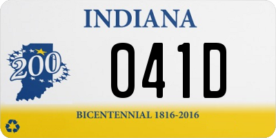 IN license plate 041D