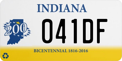 IN license plate 041DF