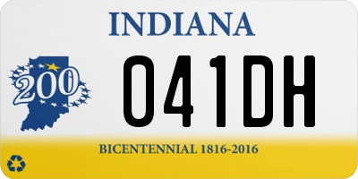 IN license plate 041DH