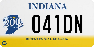 IN license plate 041DN