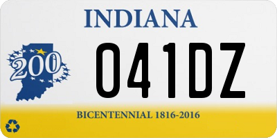 IN license plate 041DZ