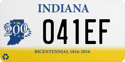 IN license plate 041EF