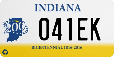 IN license plate 041EK