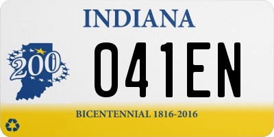 IN license plate 041EN