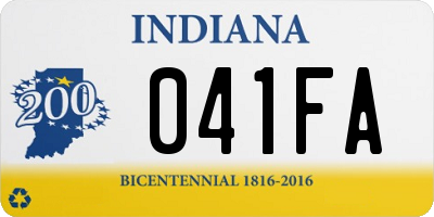 IN license plate 041FA