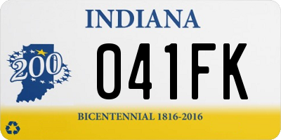 IN license plate 041FK