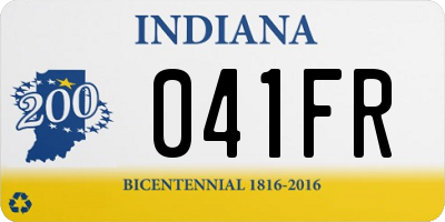 IN license plate 041FR