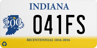 IN license plate 041FS