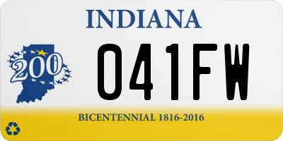 IN license plate 041FW